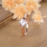 0.6ct Round Cut Simulated Peach Morganite Solitaire Ring 14k Rose Gold Plated