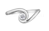 0.5ct Round Cut Moissanite Swirl Solitaire Engagement Ring 14k White Gold Plated