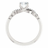 0.5ct Round Cut VVS1 D Diamond Solitaire Engagement Ring 14k White Gold Finish