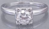 Solitaire Promise Engagement Ring 1.2ct Round Cut Diamond 14k White Gold Finish