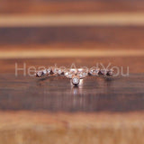 0.3ct Round Cut Moissanite Curved Stackable Wedding Band 14k Rose Gold Plated