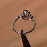 2.3ct Engagement Ring Oval Purple Amethyst Stylish Art Deco 14k WhiteGold Finish