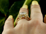 3.5ct Round Cut Diamond Elegant Cocktail Engagement Ring 14k Yellow Gold Finish