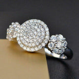 3.1ct Round Cut VVS1D Diamond Engagement Ring 14k White Gold Finish Double Halo