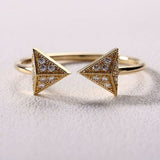 1ct Round Cut Diamond Engagement Ring Egyptian Triangle Open 14k YellowGold Over