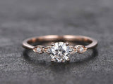 1.5ct Round Cut Diamond Engagement Ring Five Stone Solitaire 18k RoseGold Finish