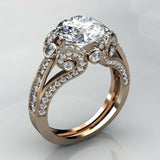 3.5ct Round Cut Diamond Elegant Cocktail Engagement Ring 14k Yellow Gold Finish