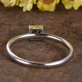 0.5ct Princess Cut Blue Sapphire Engagement Ring Solitaire 18k White Gold Finish