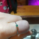0.4ct Engagement Ring Round Cut Emerald Solitaire Minimalist 14k White Gold Over