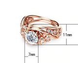 2.3ct Round Cut Diamond Engagement Ring 14k Rose Gold Finish Swirl Trendy Design