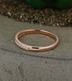 0.65ct Round Cut VVS1 Diamond Wedding Band Ring Anniversary 14k Rose Gold Finish