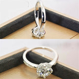 1.7ct Round Diamond Engagement Ring 14k White Gold Finish Halo Accent Solitaire