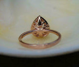 2.1ct Pear Cut VVS1 Diamond Halo Princess Engagement Ring 14k Rose Gold Finish