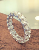 2.3ct Round Diamond Eternity Wedding Anniversary Ring Band 14k White Gold Finish