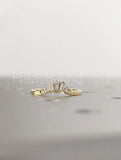 0.3ct Baguette Cut Simulated Diamond Curved Wedding Band 14k Yellow Gold Plated