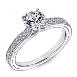 2.2ct Round Cut Diamond Engagement Ring 14k White Gold Finish Channel Set Accent
