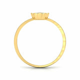 1.2ct Round Cut Diamond Engagement Ring Floral Minimalist 14k Yellow Gold Finish