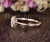0.5ct Round Cut Moissanite Fish Shaped Women Wedding Band 14k Yellow Gold Plated