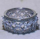 4.5ct Marquise Cut Diamond Wedding Ring Band 14k White Gold Over Trendy Eternity