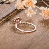 1ct Round Cut Simulated Peach Morganite Accented Halo Ring 14k Rose Gold Plated