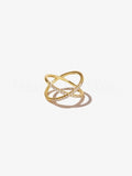 0.15ct Round Cut Moissanite Zigzag Cross Engagement Ring 14k Yellow Gold Plated