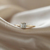 0.1ct Baguette Cut Simulated Diamond Toi Et Moi Ring 14k Yellow Gold Plated
