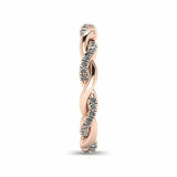 1ct Round Cut Diamond Braided Infinity Wedding Ring Band 14k Rose Gold Finish