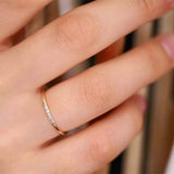 0.3ct Wedding Ring Band Round Cut Diamond Minimalist 14k Yellow Gold Finish