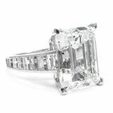 5.5ct Emerald Diamond Cocktail Iced Art Deco Engagement Ring 14K White Gold Over