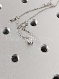 1ct Round Cut Moissanite Solitaire Pendant with Chain 14k White Gold Plated