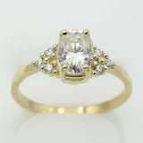 2.8ct Engagement Ring Oval Cut Diamond Petite Solitaire 14k Yellow Gold Finish