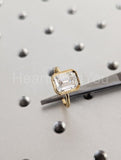 2.2ct Emerald Simulated Diamond Bezel Set Engagement Ring 14k Yellow Gold Plated