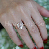 1ct Oval Cut Simulated Morganite Halo Engagement Ring 14k Yellow Gold Plated