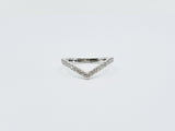 0.2ct Round Cut Moissanite Stackable Curved Wedding Band 14k White Gold Plated