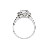2ct Emerald Cut Diamond Engagement Ring Solitaire Trilogy 14k White Gold Finish