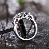 2.2ct Round Cut Moissanite Anniversary Women Wedding Band 14K White Gold Plated