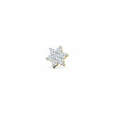 0.4ct Round Cut Diamond Cluster Nose Pin Ring Piercing Women 14k YellowGold Over