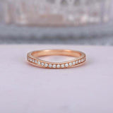 1ct Round Cut VVS1 Diamond Wedding Band Half Eternity Women 14k Rose Gold Finish