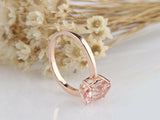 1.5ct Oval Peach Morganite Engagement Ring 4 Prong Solitaire 14k Rose Gold Over