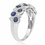 2ct Round Cut Blue Sapphire Cocktail Eternity Wedding Band 14k White Gold Finish