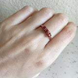1.5ct Round Cut Red Garnet Engagement Ring Solitaire Trilogy 14k RoseGold Finish