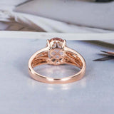 2.6ct Oval Cut Peach Morganite Engagement Ring Solitaire 14k Rose Gold Finish
