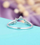 1ct Round Cut Diamond Wedding Band Unique Curved Stackable 14k White Gold Finish