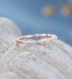 0.3ct Marquise Simulated Diamond Half Eternity Wedding Band 14k Rose Gold Plated