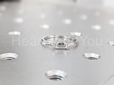 0.2ct Baguette Simulated Diamond Minimalist Trilogy Ring 14k White Gold Plated