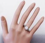 Halo Split Shank Engagement Ring 2.6ct Round Cut Diamond 14k White Gold Finish