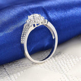 Halo Split Shank Engagement Ring 2ct Round Cut VVS1D Diamond 14k White Gold Over