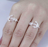 1.6ct Round Cut VVS1D Diamond Engagement Ring Anchor Navy 14k White Gold Finish