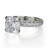 2.7ct Round Cut Diamond Engagement Ring Classic Solitaire 14k White Gold Finish