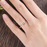 1ct Emerald Cut Simulated Morganite Solitaire Accents Ring 14k Rose Gold Plated
